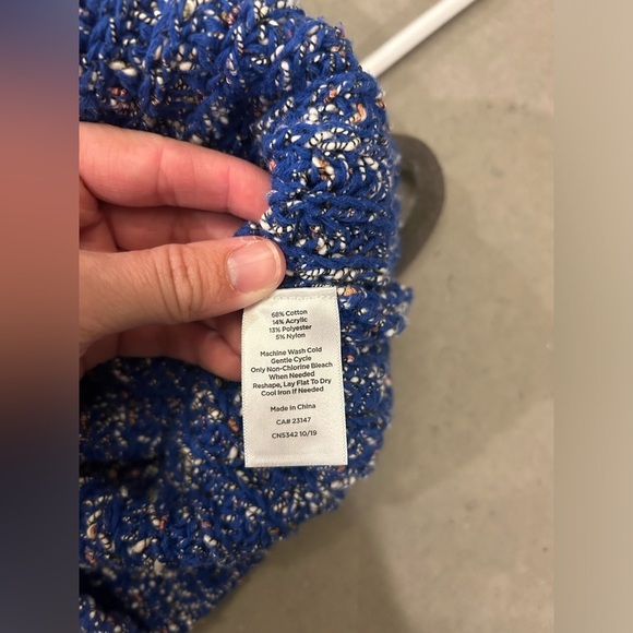 Talbots Open Knit Sweater Medium Petite Blue - Picture 4 of 9